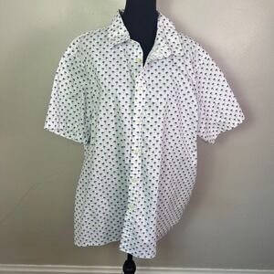 Goodfellow & Co Button Down Shirt XXL White Palm Tree Tropical Beach Summer